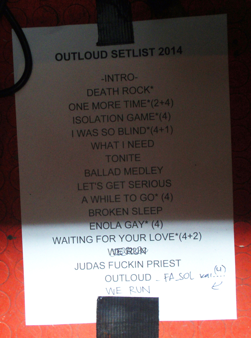 Outload setlist