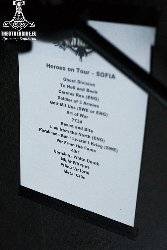 Сетлист на Sabaton