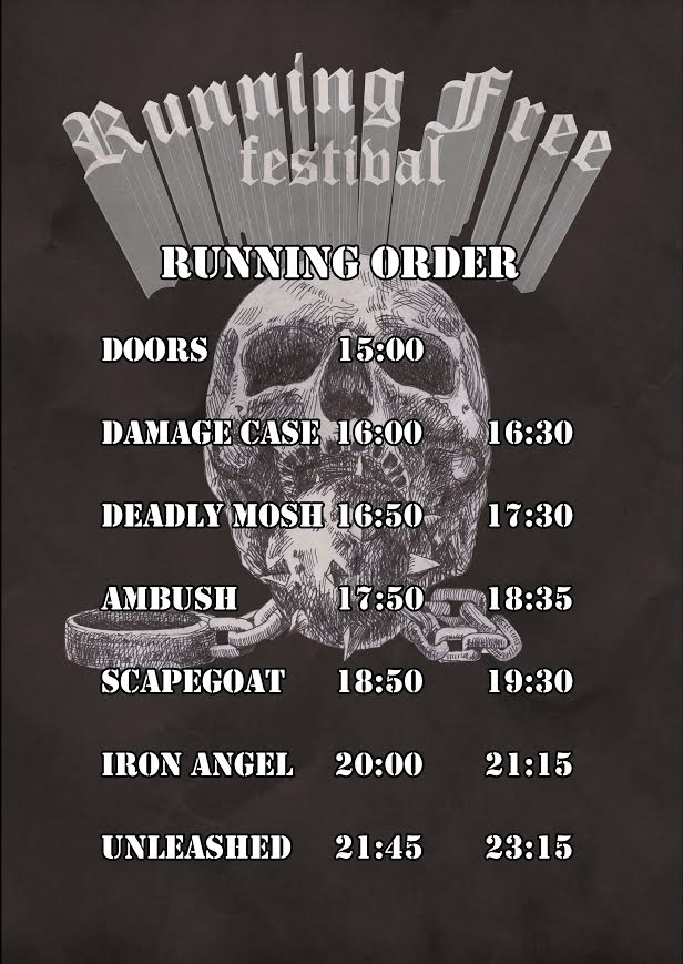 Running Free Festival running order