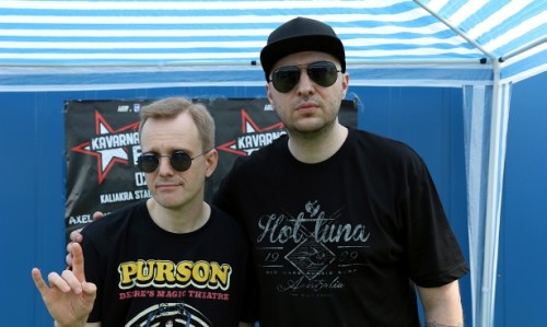 Водещият Васко Катинчаров и Christofer Jonsson - Therion