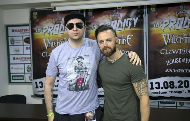 Водещият Васко Катинчаров и Matt Tuck - Bullet For My Valentine