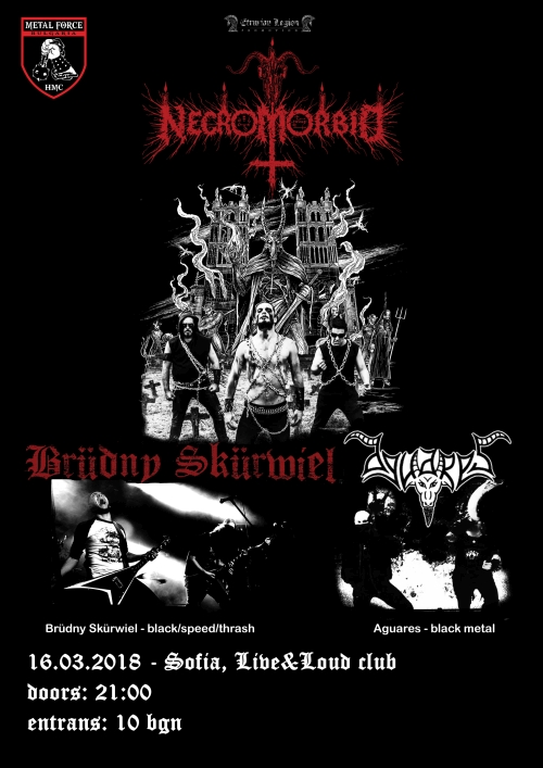 Necromorbid, Brüdny Skürwiel и Aguаres с концерт в София