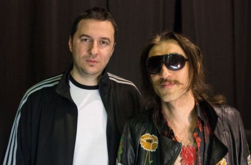 Водещият Васко Катинчаров и Eugene Hutz - Gogol Bordello