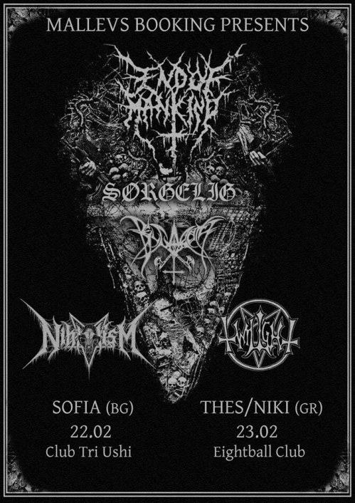 End Of Mankind, Sørgelig, Belgarath and Nihilism live in Sofia