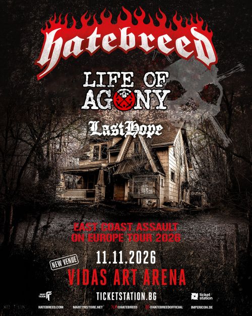 Концерт на Hatebreed, Life of Agony и Last Hope в София
