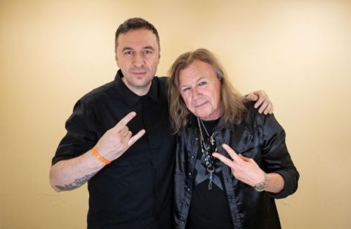 Водещият Васко Катинчаров и Ronnie Atkins - Pretty Maids